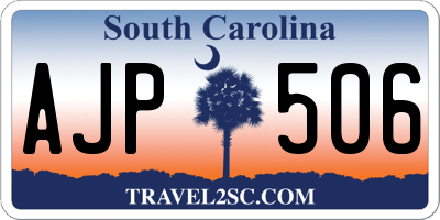 SC license plate AJP506