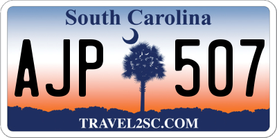 SC license plate AJP507