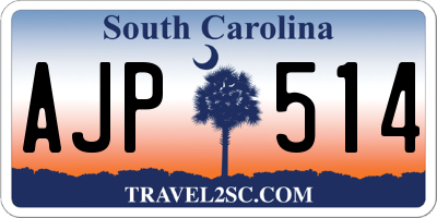 SC license plate AJP514