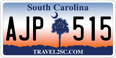 SC license plate AJP515