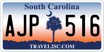 SC license plate AJP516