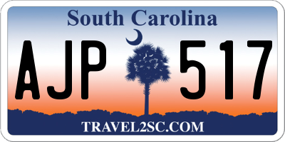 SC license plate AJP517
