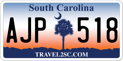 SC license plate AJP518