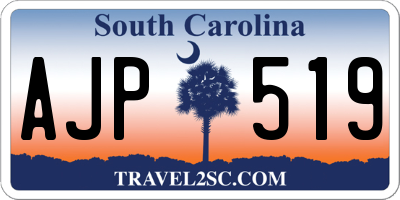 SC license plate AJP519