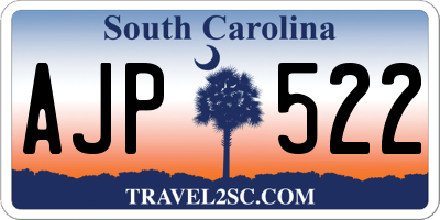 SC license plate AJP522