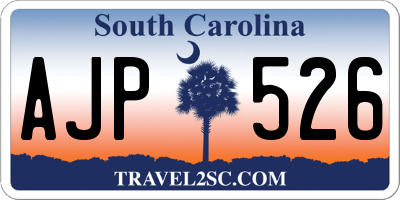 SC license plate AJP526