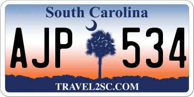 SC license plate AJP534