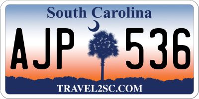SC license plate AJP536