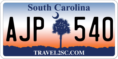 SC license plate AJP540