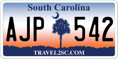 SC license plate AJP542
