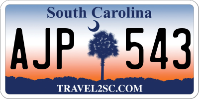 SC license plate AJP543
