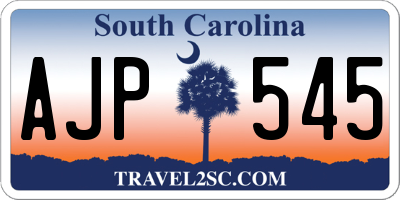 SC license plate AJP545
