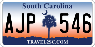 SC license plate AJP546