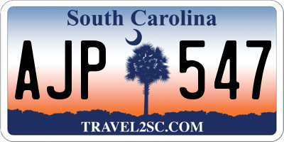 SC license plate AJP547