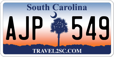 SC license plate AJP549