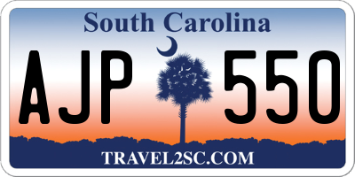 SC license plate AJP550
