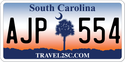 SC license plate AJP554