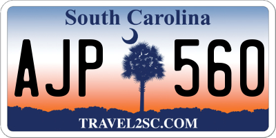 SC license plate AJP560