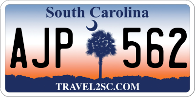 SC license plate AJP562