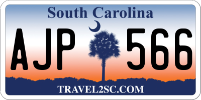 SC license plate AJP566