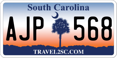 SC license plate AJP568
