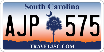 SC license plate AJP575