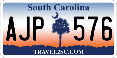 SC license plate AJP576
