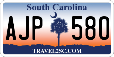 SC license plate AJP580