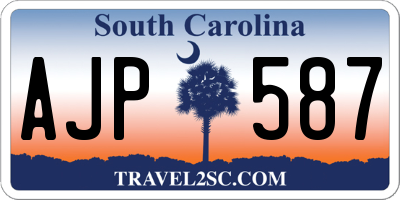 SC license plate AJP587