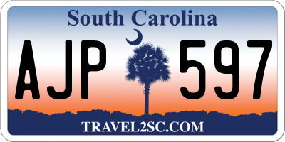 SC license plate AJP597