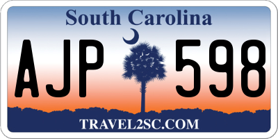 SC license plate AJP598