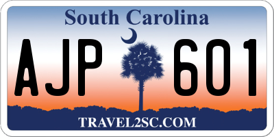 SC license plate AJP601