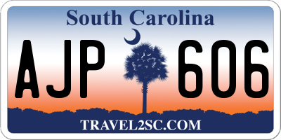 SC license plate AJP606