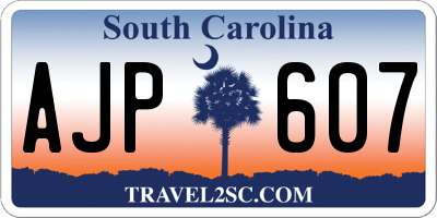SC license plate AJP607