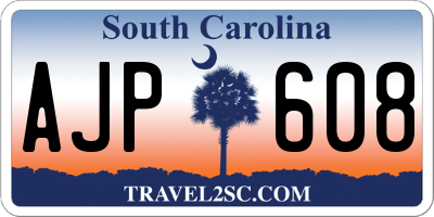 SC license plate AJP608
