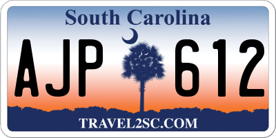SC license plate AJP612