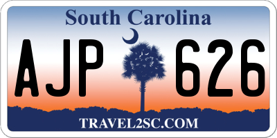 SC license plate AJP626