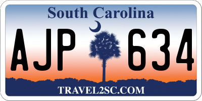 SC license plate AJP634