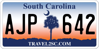 SC license plate AJP642