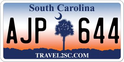 SC license plate AJP644