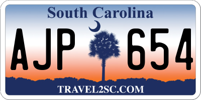 SC license plate AJP654