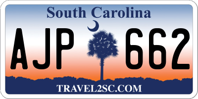 SC license plate AJP662