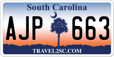 SC license plate AJP663