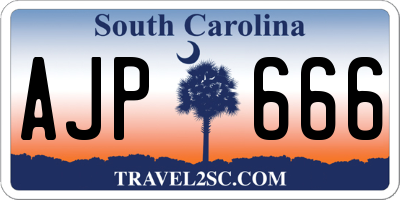 SC license plate AJP666