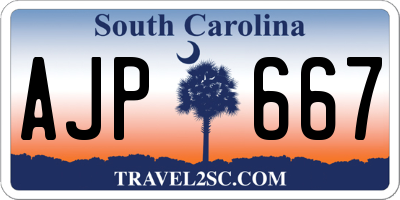 SC license plate AJP667