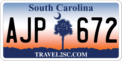 SC license plate AJP672