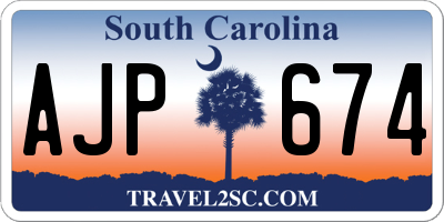 SC license plate AJP674