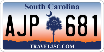SC license plate AJP681