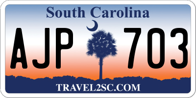 SC license plate AJP703