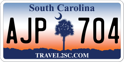 SC license plate AJP704